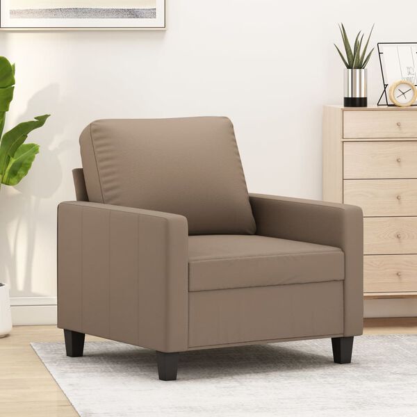 vidaXL Sill&oacute;n cuero sint&eacute;tico color capuchino 60 cm