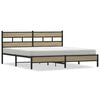 vidaXL Estructura de cama sin colch&oacute;n metal roble Sonoma 180x200 cm