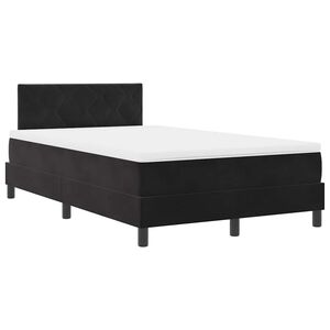vidaXL Cama Box Spring LED con colch&oacute;n Negro 120 x 200 cm Terciopelo