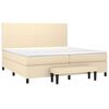 vidaXL Cama box spring con colch&oacute;n tela color crema 200x200 cm