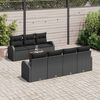 vidaXL Conjunto de sof&aacute;s de jard&iacute;n 8 pcs Negro rat&aacute;n sint&eacute;tico