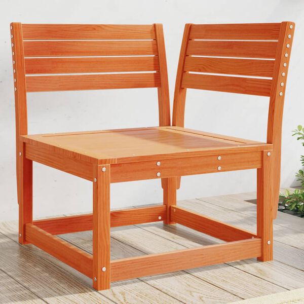 vidaXL Sof&aacute; esquinero jard&iacute;n madera maciza pino marr&oacute;n cera 73x73x78cm