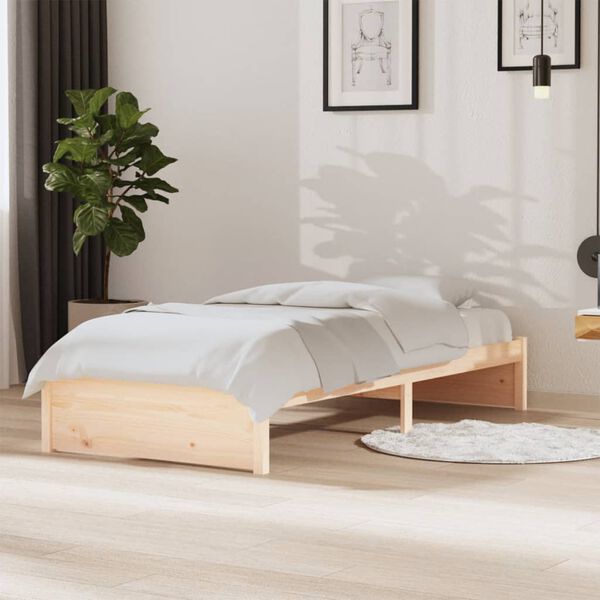 vidaXL Estructura cama individual sin colch&oacute;n madera maciza 90x190 cm