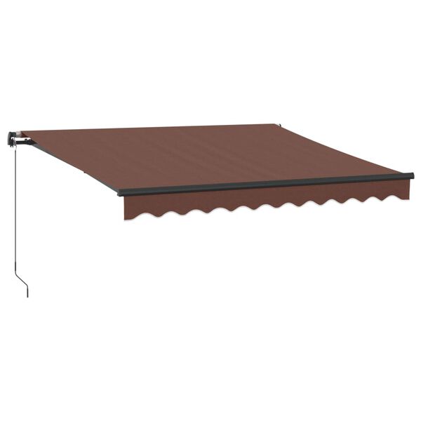 vidaXL Toldo retr&aacute;ctil manual con luz LED marr&oacute;n 300x250 cm