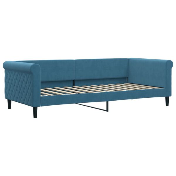 vidaXL Sof&aacute; cama con colch&oacute;n terciopelo azul 90x200 cm