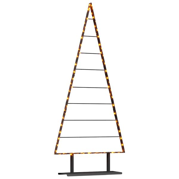 vidaXL &Aacute;rbol de Navidad de metal con soporte Negro 180 cm Acero