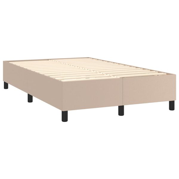 vidaXL Cama box spring con colch&oacute;n cuero sint&eacute;tico capuchino 120x200cm