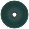 vidaXL Lavabo de lujo redondo cer&aacute;mica verde oscuro mate 40x15 cm