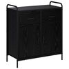 vidaXL Aparador Roble Negro 97 x 33 x 81 cm Madera de ingenier&iacute;a