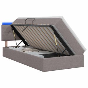 vidaXL Cama de almacenamiento LED con colch&oacute;n Topo 90 x 200 cm Tela