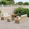vidaXL Conjunto de sof&aacute;s de jard&iacute;n 8 pcs Beige rat&aacute;n sint&eacute;tico