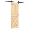 vidaXL Puerta Corredera Natural y negro 70 x 210 cm