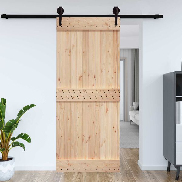 vidaXL Puerta NARVIK Natural 95 x 210 cm Madera de Pino S&oacute;lido