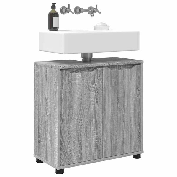 vidaXL Armario para lavabo de ba&ntilde;o Manual Gris Sonoma 60 x 30 x 60 cm