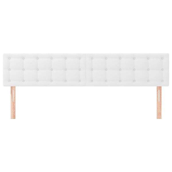 vidaXL Cabeceros cuero sint&eacute;tico blanco 200x5x78/88 cm