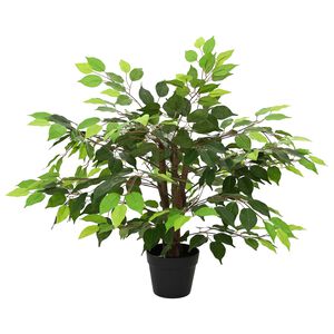 vidaXL Planta Ficus Artificial Verde 73 x 16 x 60 cm Tela y madera