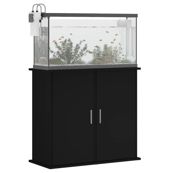 vidaXL Soporte para acuario madera de ingeniería negro 81x36x73 cm