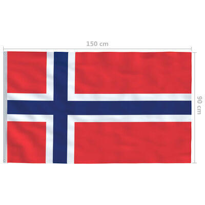 vidaXL Bandera de Noruega y mástil de aluminio 4 m