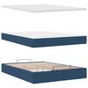 vidaXL Estructura de cama otomana con colch&oacute;n tela azul 140x190cm