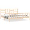 vidaXL Estructura de cama de matrimonio con cabecero madera maciza