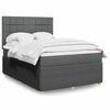 vidaXL Cama box spring con colch&oacute;n tela gris oscuro 140x200 cm