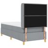 vidaXL Cama tipo Box Spring con tiras LED Gris Claro 100 x 200 cm tela