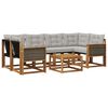 vidaXL Conjunto de sof&aacute;s de exterior 7 pcs Natural y Gris Claro