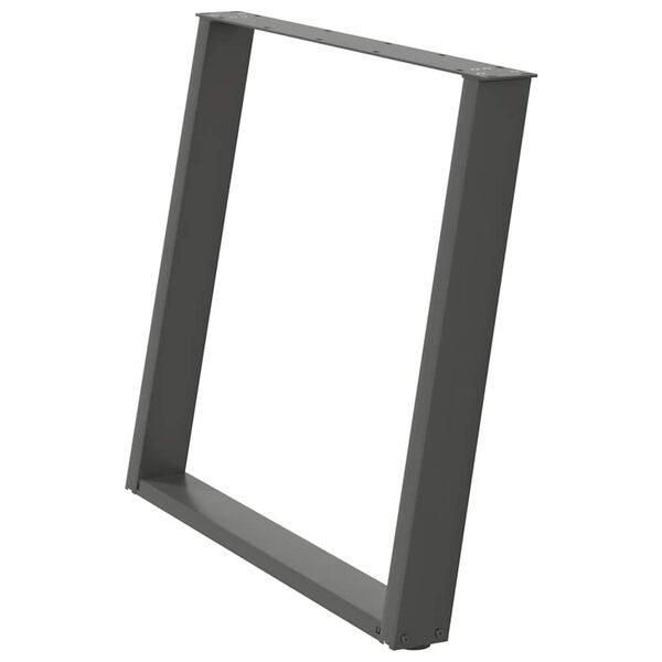 vidaXL Patas para mesa de comedor en forma de U (2 unidades), antracita, 100 x (72-73) cm, acero