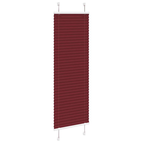 vidaXL Estor Plisado rojo burdeos 45x100 cm Tela Ancho 44,4 cm
