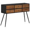 vidaXL Mesa consola con cajones teca maciza reciclada 116x30x76 cm