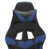 vidaXL Silla gaming giratoria y reposapiés cuero sintético negro azul