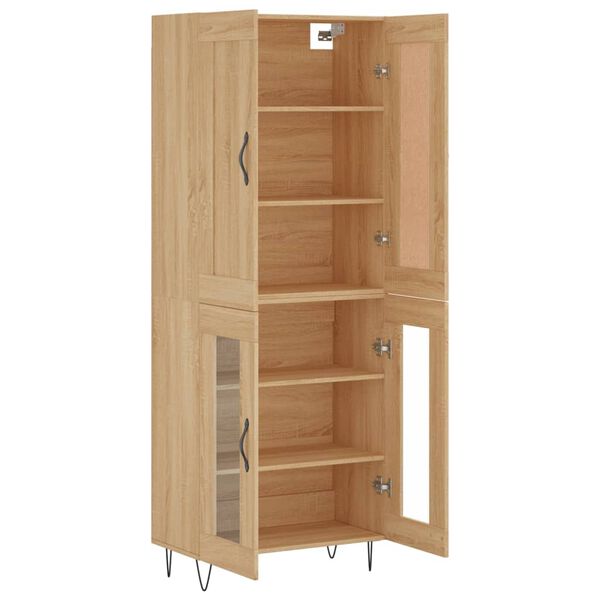 vidaXL Aparador alto madera contrachapada color roble 69,5x34x180 cm
