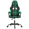 vidaXL Silla gaming giratoria cuero sintético negro y verde
