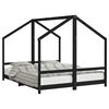 vidaXL Estructura de cama para ni&ntilde;os madera pino negro 2x(80x200) cm