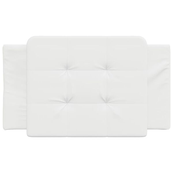 vidaXL Cabecero de cama acolchado Zadar cuero sint&eacute;tico blanco 90 cm