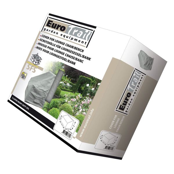 Eurotrail Funda protectora de banco de jard&iacute;n gris 150x78x115/70 cm