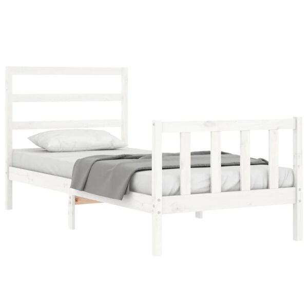 vidaXL Estructura de cama sin colch&oacute;n madera de pino blanca 90x200 cm