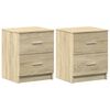 vidaXL Mesitas de noche 2 uds con 2 cajones roble Sonoma 40x36x50 cm