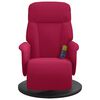 vidaXL Sill&oacute;n reclinable masaje con reposapi&eacute;s terciopelo rojo tinto