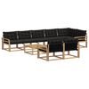 vidaXL Conjunto de sof&aacute;s de exterior 9 uds. Blanco y Negro