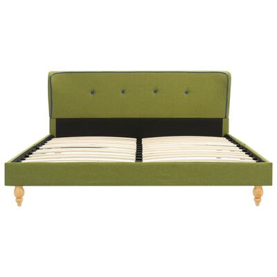 vidaXL Cama con colchón tela verde 140x200 cm