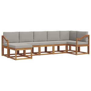 vidaXL Conjunto de sof&aacute;s de exterior 7 pcs Gris Natural y Claro
