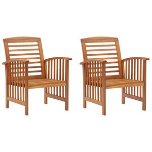 vidaXL Sillas de jard&iacute;n 2 unidades madera maciza de acacia