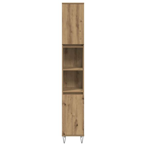 vidaXL Armario de baño madera contrachapada roble artisan 30x30x190 cm