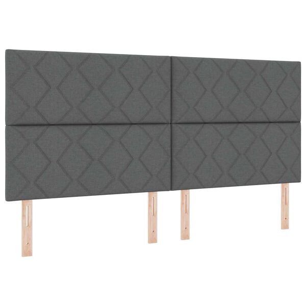 vidaXL Cama tipo Box Spring con colch&oacute;n Gris oscuro 200 x 200 cm tela