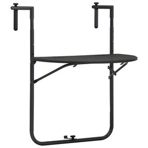 vidaXL Mesa balc&oacute;n colgante pl&aacute;stico aspecto rat&aacute;n marr&oacute;n 60x64x83,5cm