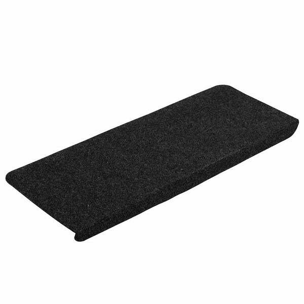 vidaXL Alfombrilla autoadhesiva escalera 30 uds negro 65x24,5x3,5 cm