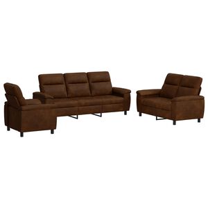 vidaXL Juego de Sof&aacute; 3 pcs Verde militar Cuero de Suede Sint&eacute;tico