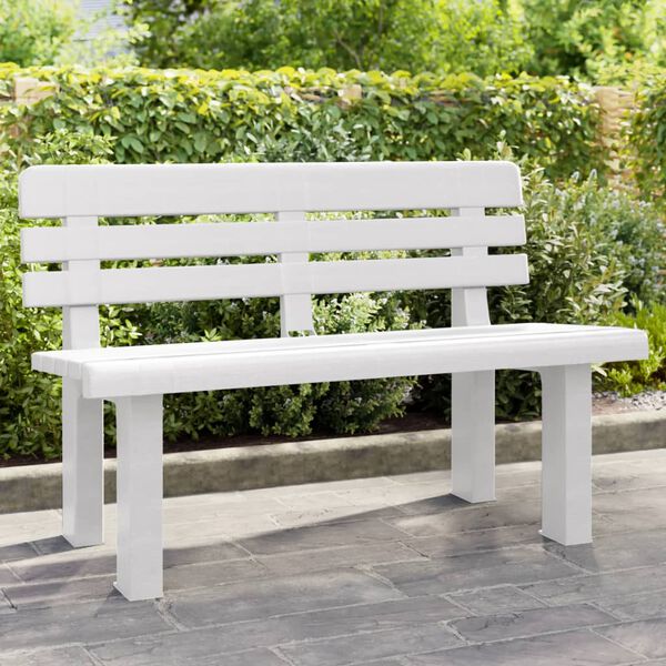 vidaXL Banco de jard&iacute;n polipropileno blanco 110x52x71 cm