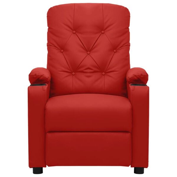 vidaXL Sill&oacute;n de masaje el&eacute;ctrico cuero sint&eacute;tico rojo tinto
